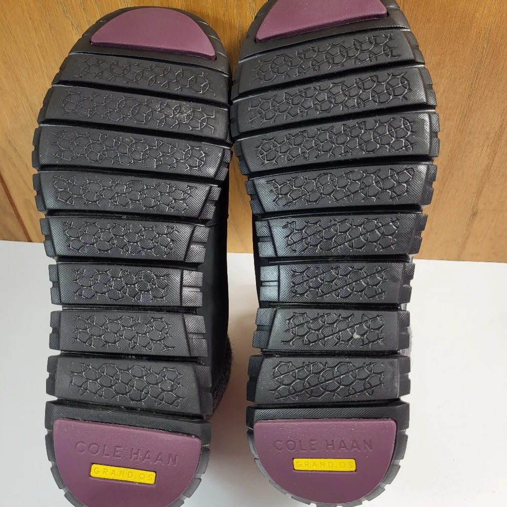 Cole Haan ZeroGrand Purple Lace Wool Collar Boots Women's Size 7B - Picture 2 of 6